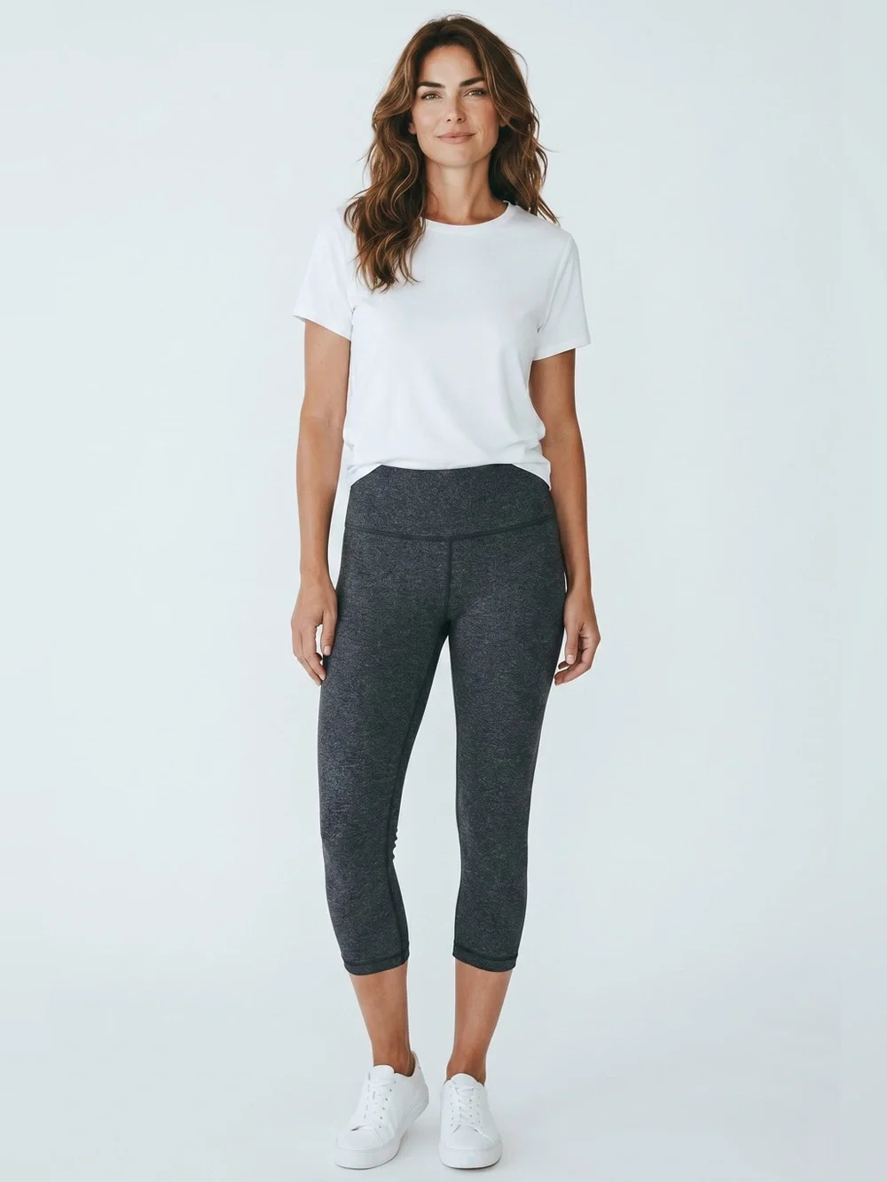 90 Degree By Reflex Cropped Leggings // Gray // Medium